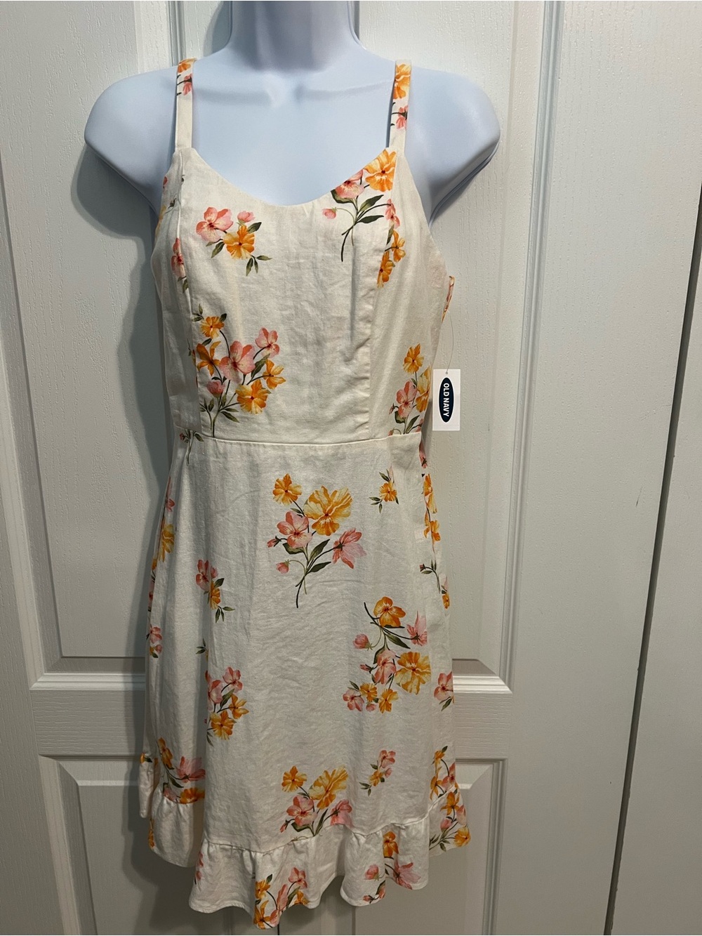Old Navy Cream Floral Mini Sundress with Flowers